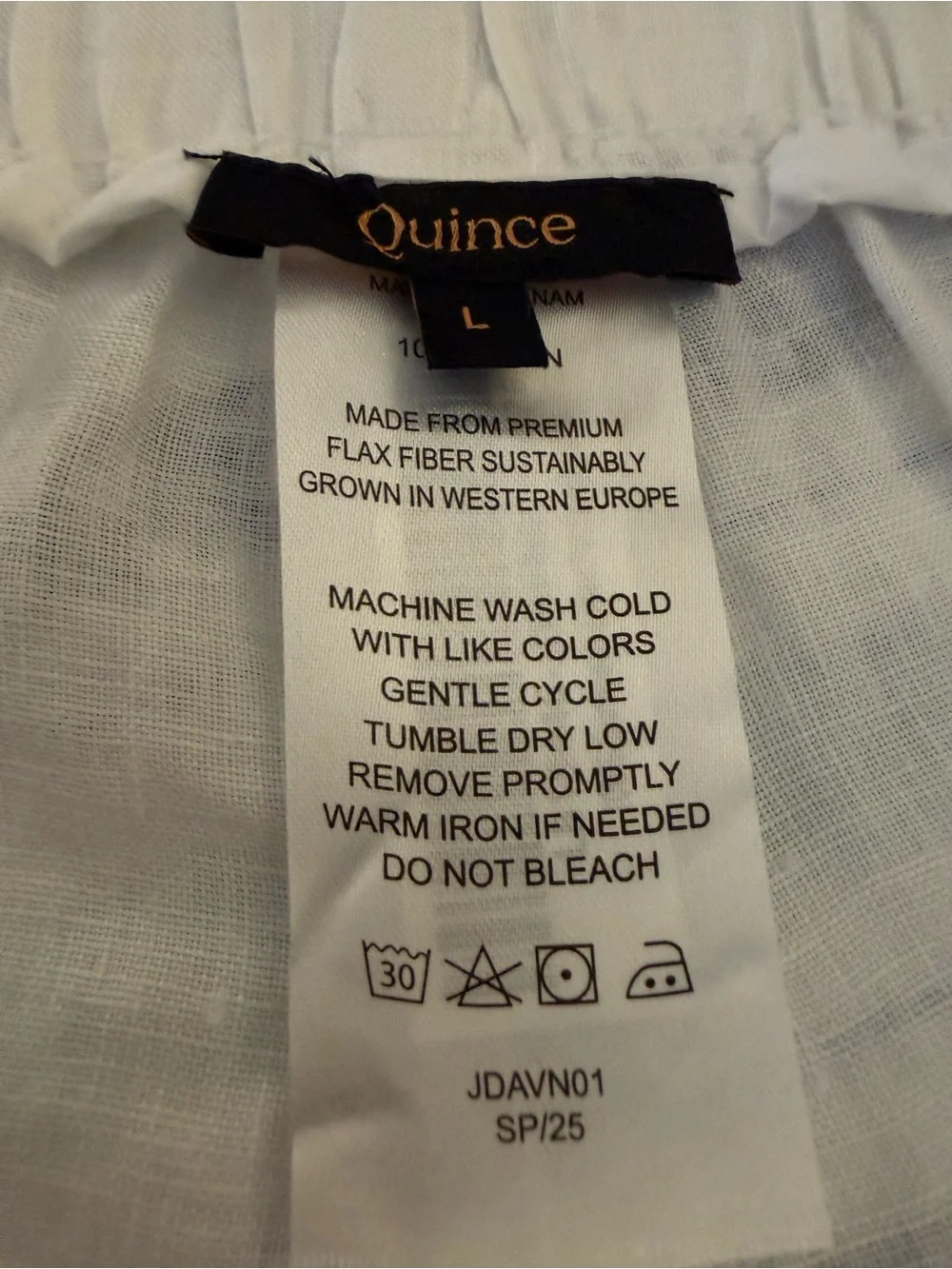 Quince White Linen-Blend Elastic Waist Chinos